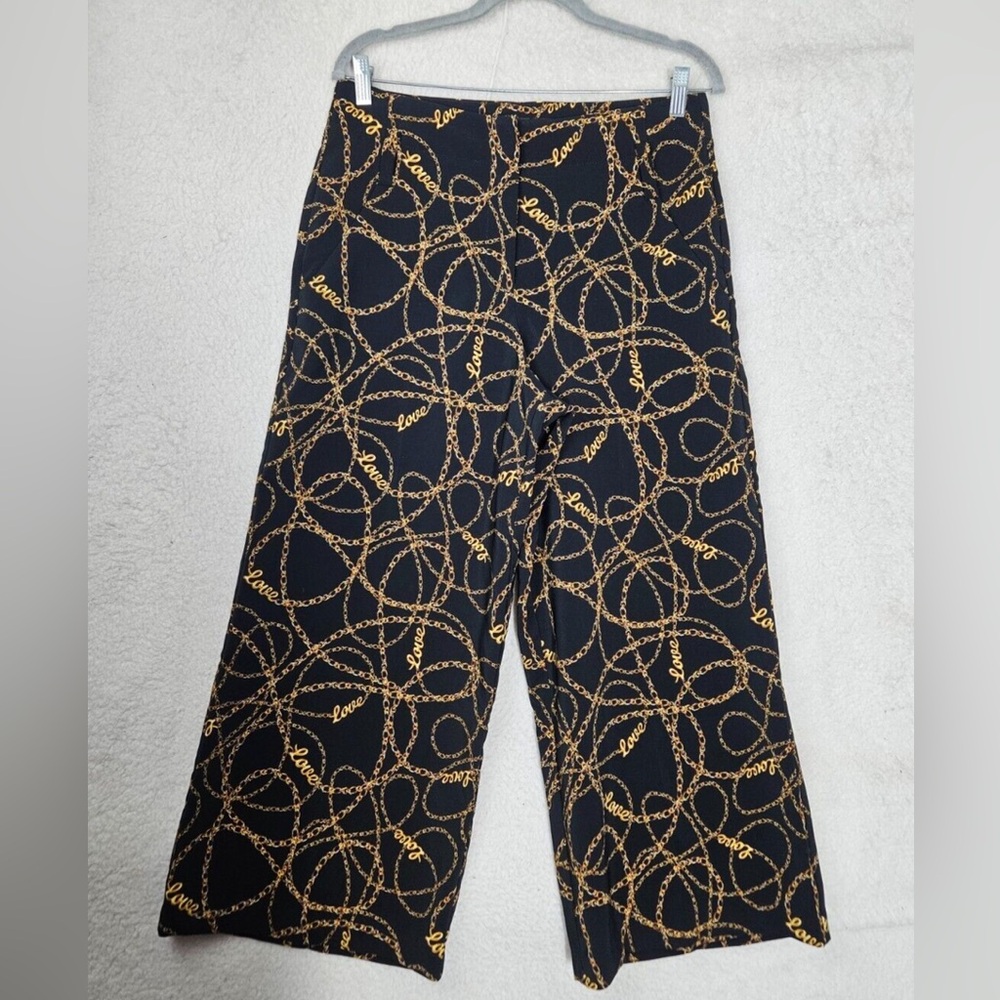 7th Avenue size 18 Black and Gold Women's Wide-Leg Pants